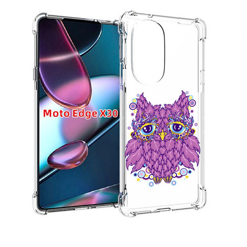 Чехол MyPads Розовая сова для Motorola Moto Edge X30 задняя-панель-накладка-бампер