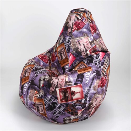Кресло груша XL ткань Нуар Виолет