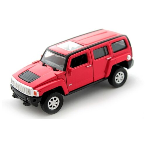 Внедорожник Welly Hummer H3 (43629) 1:34, 11 см, красный welly коллекционная модель машины lada vesta sport масштаб 1 34 39