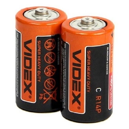 Батарейка VIDEX R14/C 2pcs SHRINK