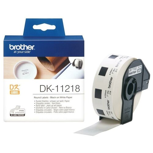 Brother DK-11218 картридж ленточный (DK11218) черный на белом 1000 шт 24 мм topcolor 10pk 22210 replace brother dk 22210 dk labels paper roll 29mm width continues label ql570vm ql580n ql650td ql 700 print