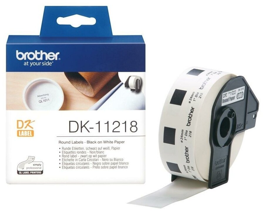 Brother DK-11218 картридж ленточный (DK11218) черный на белом 1000 шт 24 мм