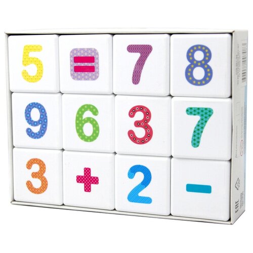 Развивающая игрушка Десятое королевство Весёлая арифметика 00708, 12 дет., белый кубики весёлая арифметика 12 шт десятое королевство 00708