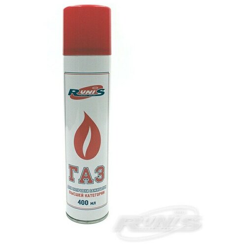 фото Баллон с газом 400мл "runis" для заправки зажигалок 1-034