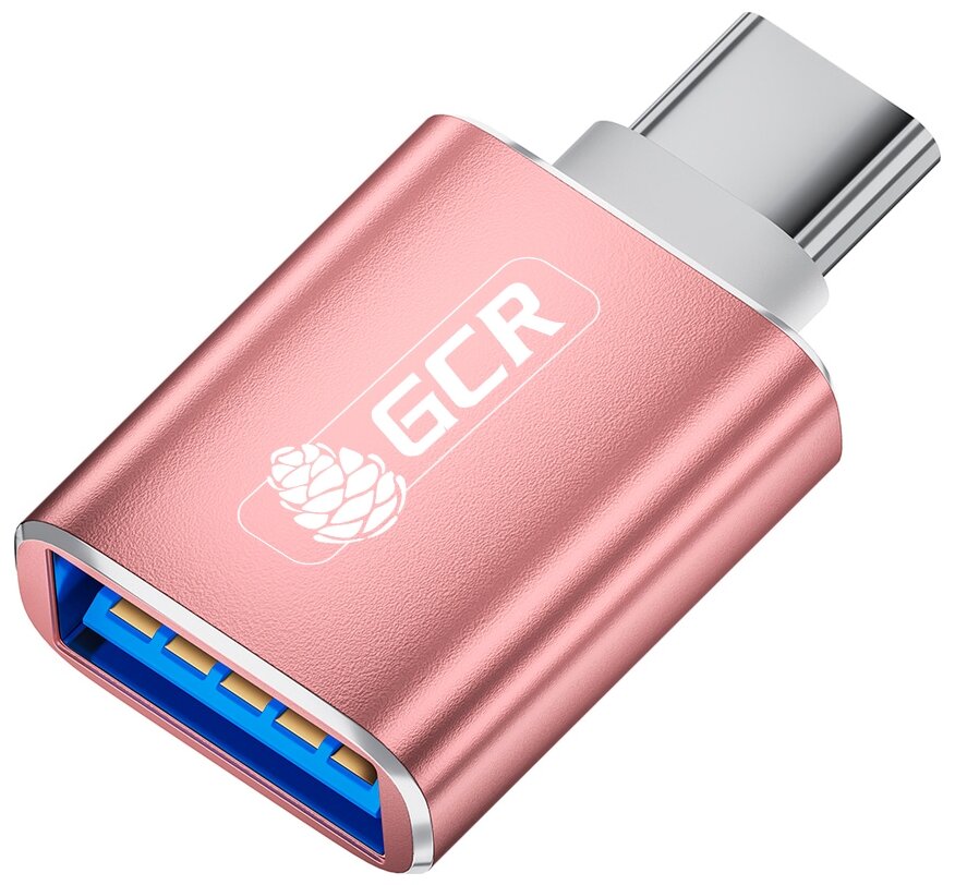 GCR Переходник USB Type C на USB 3.0, M/AF, розовый