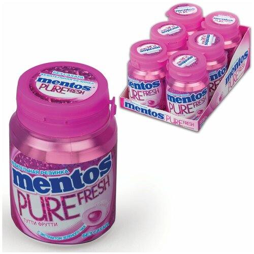 Жевательная резинка Mentos Pure Fresh Тутти-Фрутти, 6шт. по 54г.