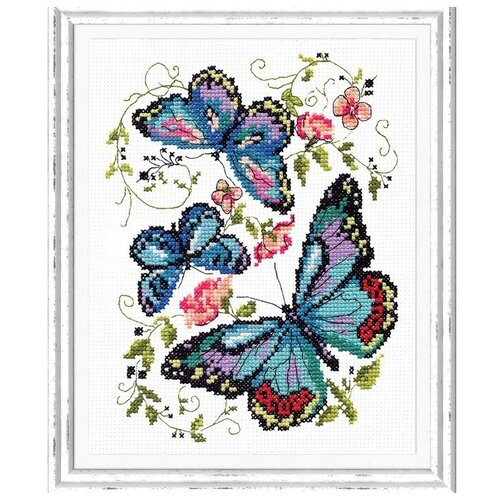 Набор для вышивания крестом «Синие бабочки» набор для вышивания крестом синие бабочки