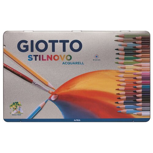 GIOTTO Акварельные карандаши Stilnovo 36 цветов в металлическом пенале (256400)