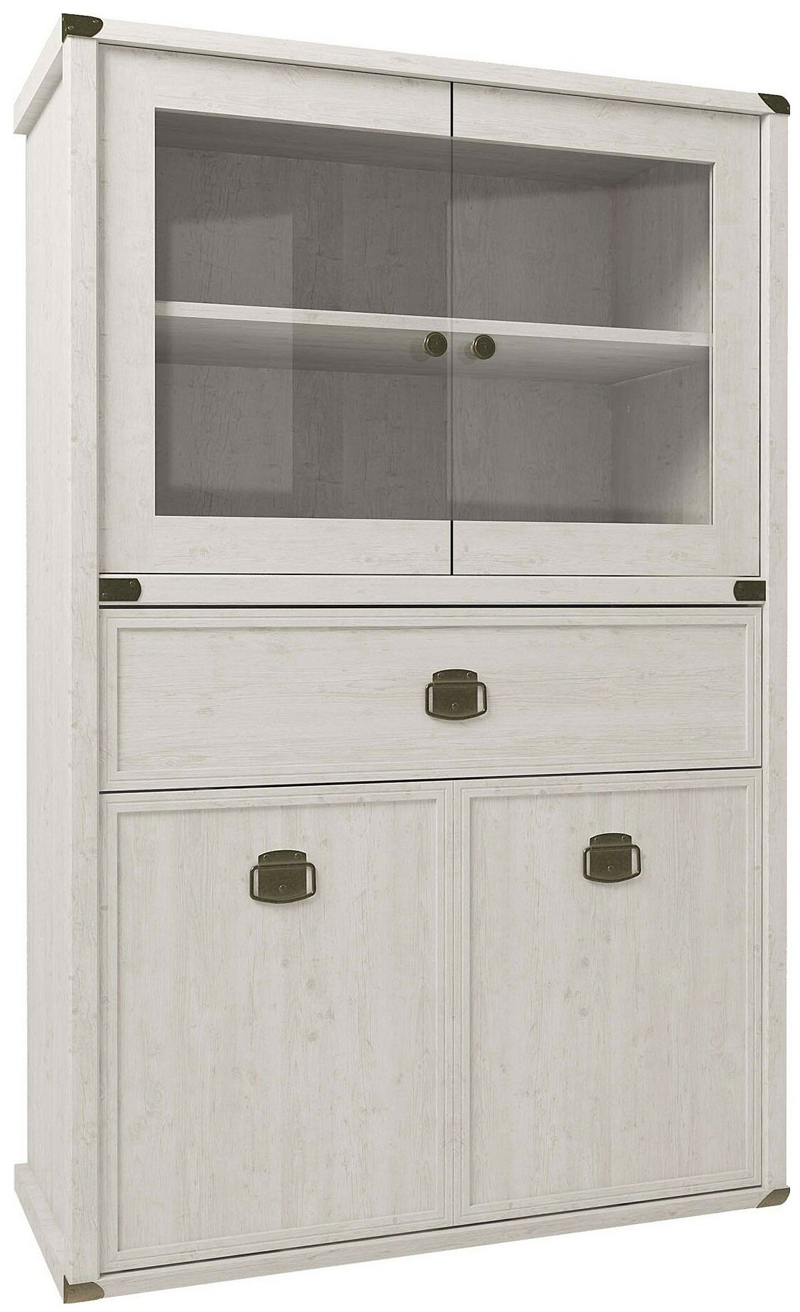 MAGELLAN (Сосна Винтаж) Anrex Шкаф с витриной 2V2D1SL, MAGELLAN, цвет Сосна винтаж