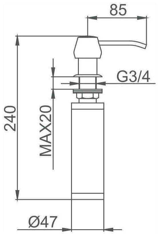 Дозатор Granula 1403 Черный - фотография № 2