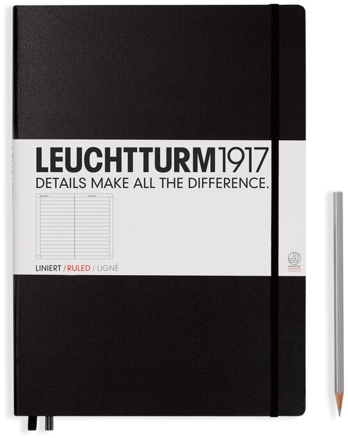 Записная книга Leuchtturm1917 327150 черный А4+, 116 листов, черный