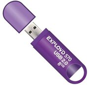 Exployd Флешка Exployd 570, 8 Гб, USB2.0, чт до 15 Мб/с, зап до 8 Мб/с, фиолетовая
