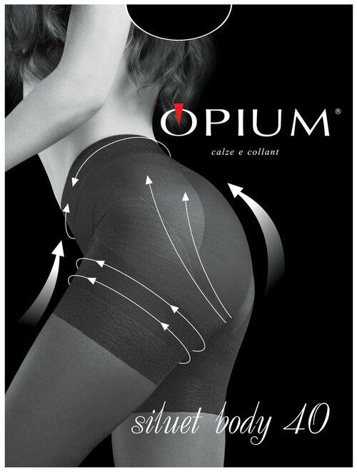 Колготки  Opium Siluet Body, 40 den, утягивающие, с шортиками, размер 2, черный