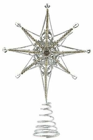 Ёлочная верхушка звезда мирэйл, серебряная, 35 см, Goodwill MO 92124