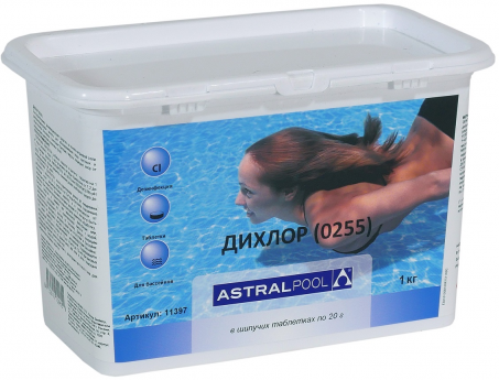 Средство для бассейна AstralPool Дихлор таблетки 20 г (0255) 1 кг 11397