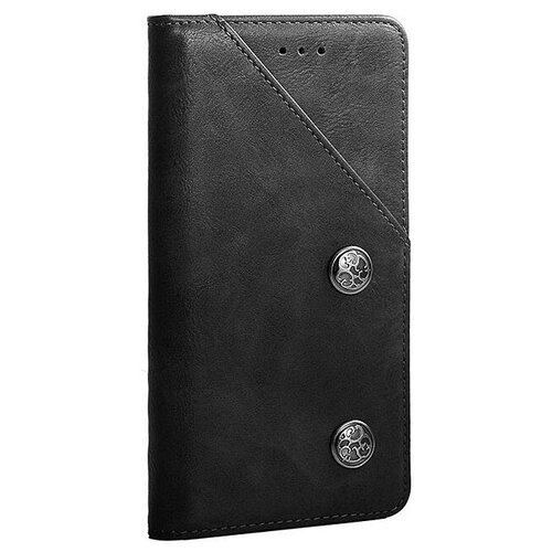 фото Чехол-книжка mypads для samsung galaxy a31 sm-a315 (2020) креативный крафтовый ретро футляр азиатский стиль ручной работы c декоративными пуговицами и визитницей черный