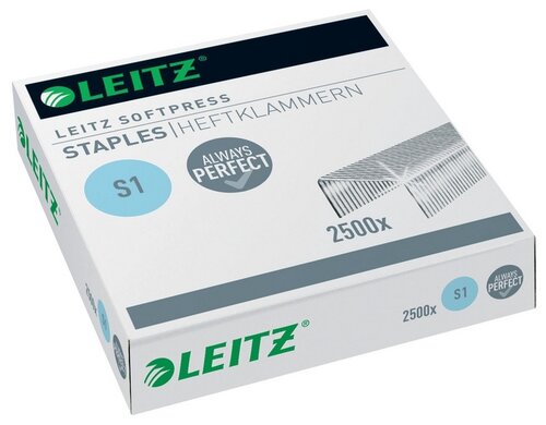 Leitz Скобы для степлера Softpress S1 оцинкованные , 2500 штук, серебристый