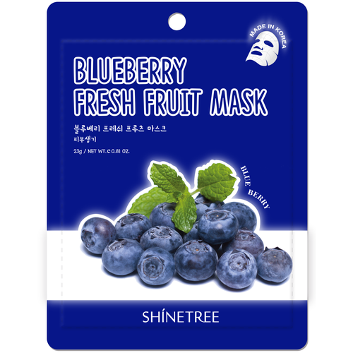 Shinetree Тканевая маска Blueberry Fresh Fruit Mask, 23 г shinetree тканевая маска fresh fruit с экстрактом граната 23 г