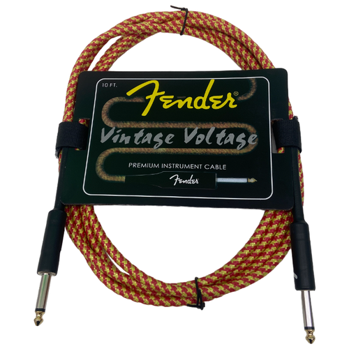 Кабель гитарный, Fender Vintage Voltage, 3м, желто-красный кабель гитарный fender vintage 3 метра