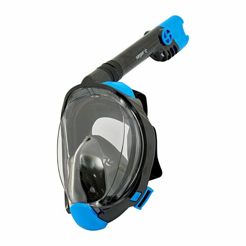 Sargan Маска полнолицевая для сноркелинга Galaktica Premium S-M, черный/синий/черный полнолицевая маска для сноркелинга ocean reef aria qr бирюзовая s m