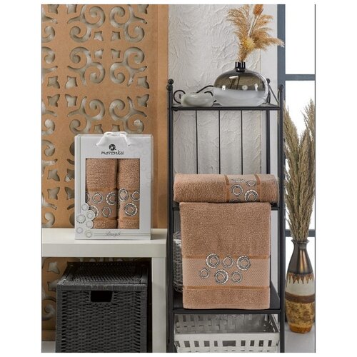 фото Oran merzuka полотенце bangle цвет: коричневый (50х90 см,70х140 см) br41157