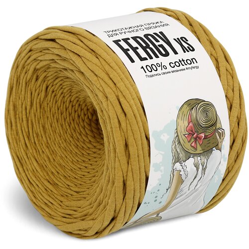 Трикотажная пряжа для вязания / Лицевая / 110м / XS 3-5мм / Соломенный