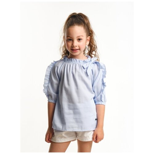 Блуза Mini Maxi, в полоску, размер 104, голубой