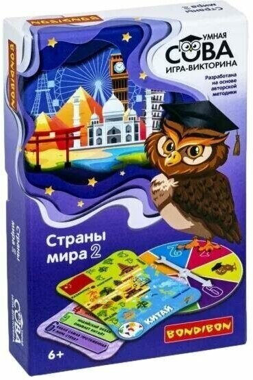 Настольная игра-викторина "Умная Сова. Страны мира 2"