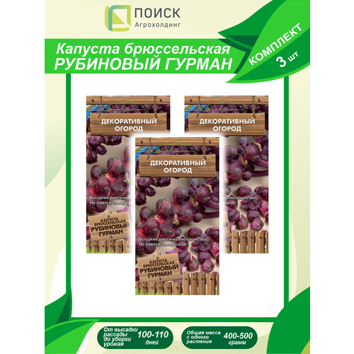 Комплект семян Капуста брюссельская Рубиновый гурман х 3 шт. комплект семян капуста брюссельская розелла х 3 шт