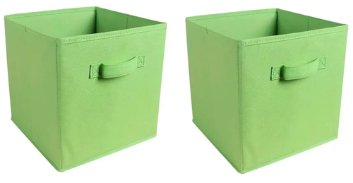 Коробка складная для хранения, 27х27х28 см, органайзер для хранения, кофр для хранения вещей, цвет светло-зеленый, 2 штуки