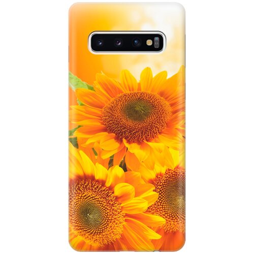 фото Re:pa накладка transparent для samsung galaxy s10 с принтом "три подсолнуха"