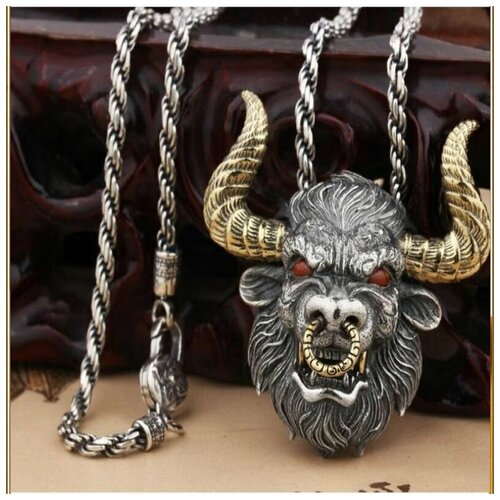 фото Демон бык. мужское ожерелье. кулон. медальон. оберег и талисман. брелок. подвеска на шею warrior-testosterone