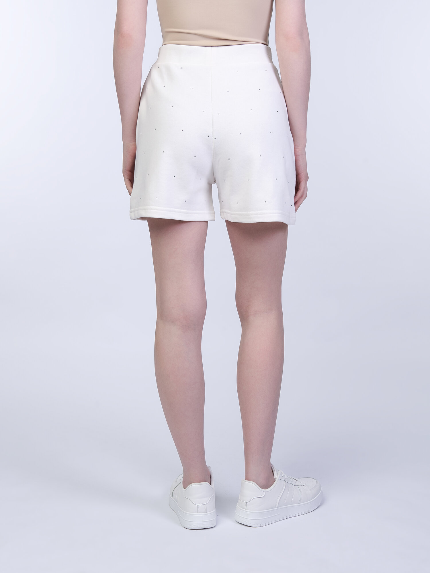 Шорты GUESS RHINESTONES SHORT, размер L, белый — фото 1