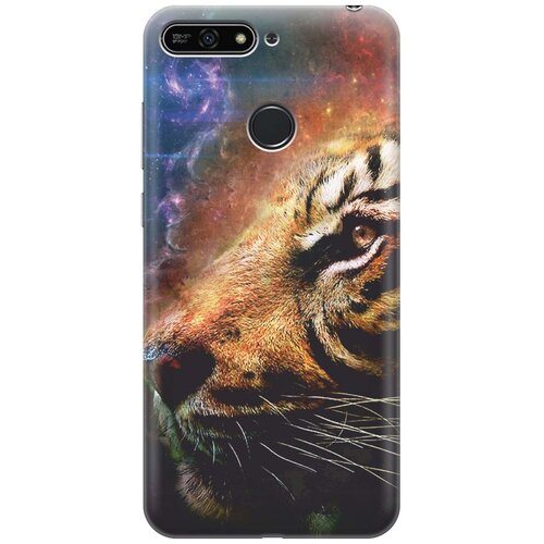 фото Gosso ультратонкий силиконовый чехол-накладка для huawei y6 prime (2018) / honor 7c / honor 7a pro с принтом "космический тигр"