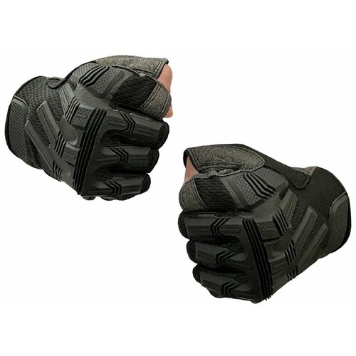 тактические перчатки беспалые хаки олива l Тактические перчатки беспалые черные, L