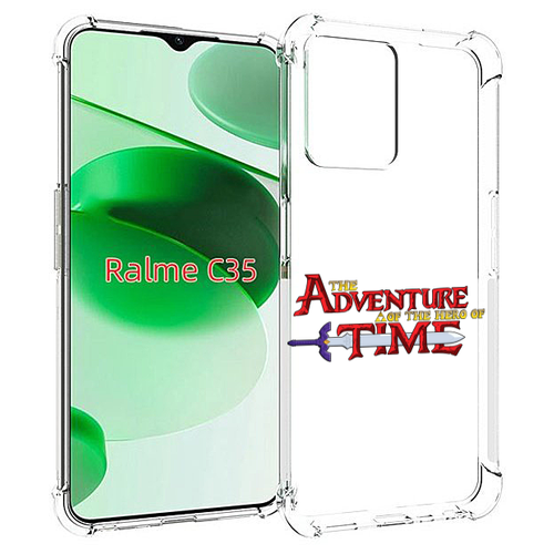 Чехол MyPads время приключений логотип для Realme C35 / Narzo 50A Prime задняя-панель-накладка-бампер