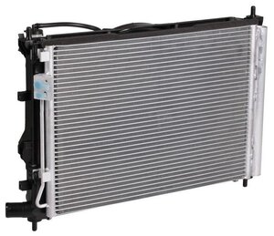 Блок охлаждения (радиатор+конденсор+вентилятор) для автомобилей Solaris (10-)/Rio (10-) MT LUZAR