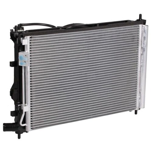 Блок охлаждения (радиатор+конденсер+вентилятор) для автомобилей Solaris (10-)/Rio (10-) MT LUZAR