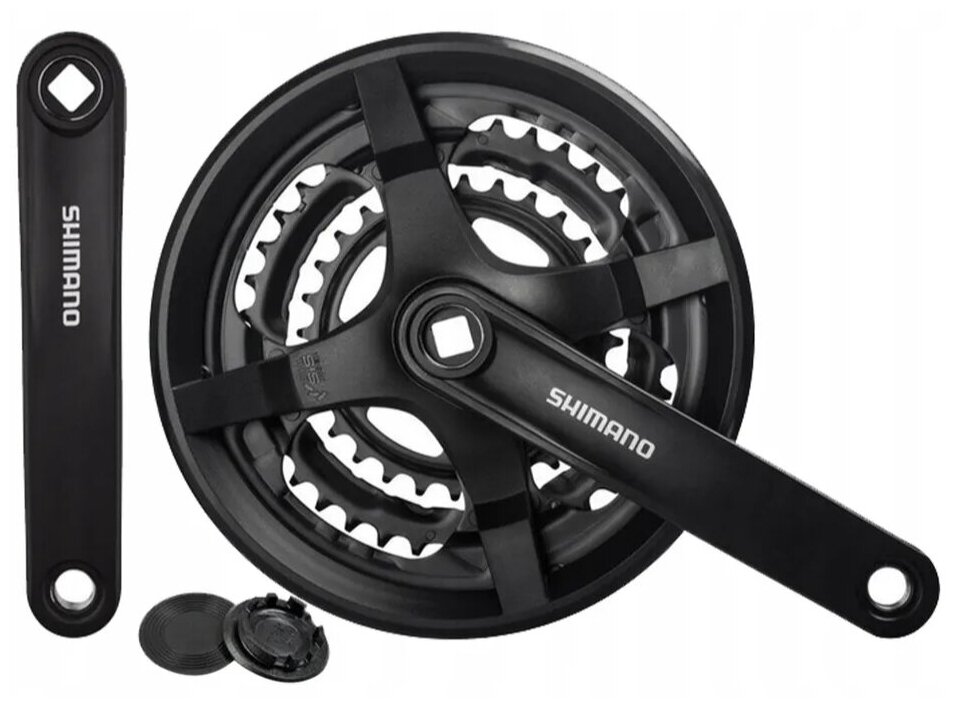 Система шатунов Shimano FC-TY301, 42/34/24Т, шатуны 170мм, 3х6/7/8 скоростей, с защитой