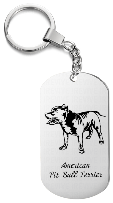 Брелок для ключей «american pit bull terrier» с гравировкой подарочный жетон ,на сумку 
