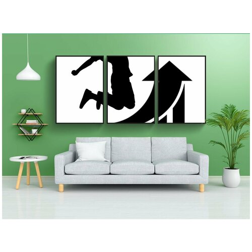 фото Набор модулных постеров для интерьера "успех, результат, силуэт" 60x90 см. в тубусе, без рамки lotsprints