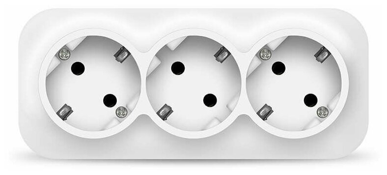 фото 1420 Розетка 3-м ОП 16А IP20 с заземл. бел. IONICH