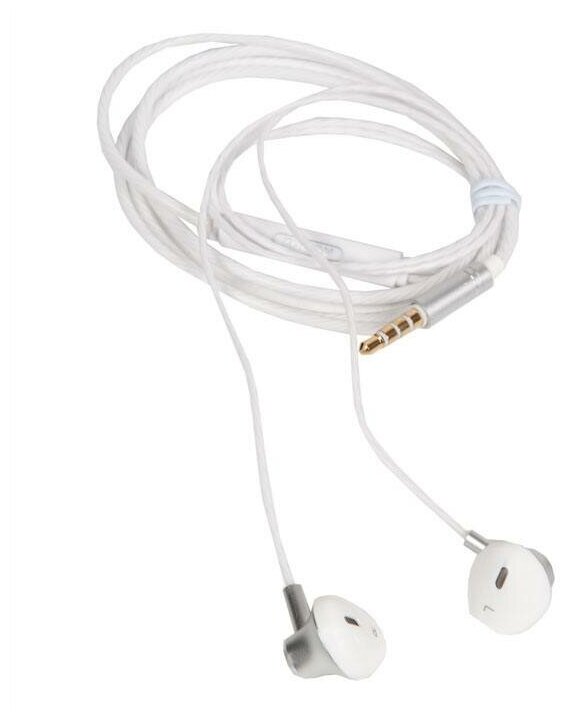 Наушники REMAX RM-711 Wired Earphone микрофон, подключение Jack 3.5 mm, серебристый