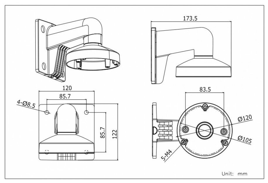 Кронейн для аудио-/видеосистем Hikvision DS-1272ZJ-120