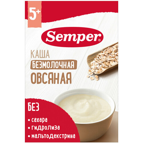 Каша Semper безмолочная овсяная, с 5 месяцев каша nestlé безмолочная овсяная с 5 месяцев 200 г