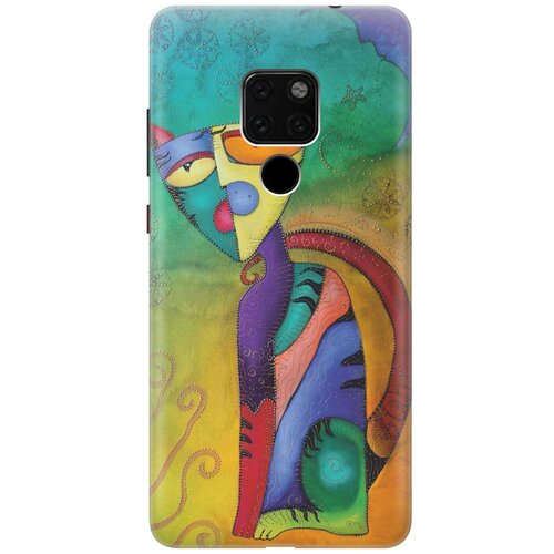 фото Re:paчехол - накладка artcolor для huawei mate 20 с принтом "разноцветный котик"