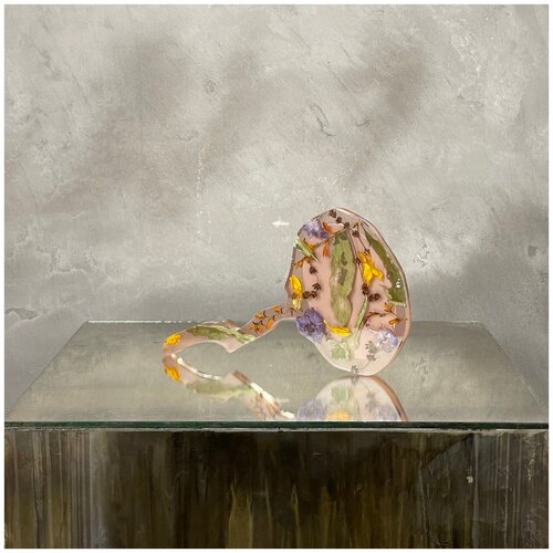 Селфи-зеркало на ручке MURKY Теннисон | Белый Оникс 25*13см