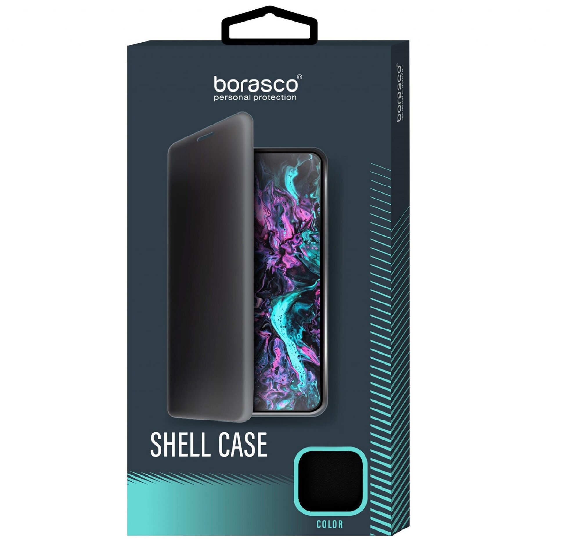 Чехол (флип-кейс) BORASCO Shell Case, для Samsung Galaxy A52, черный [39862] - фото №1