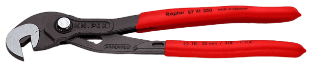 KNIPEX Клещи переставные -гаечный ключ,10-32 мм (3/8"- 1 1/4"), L-250 мм, серые, 1-к ручки, держатель