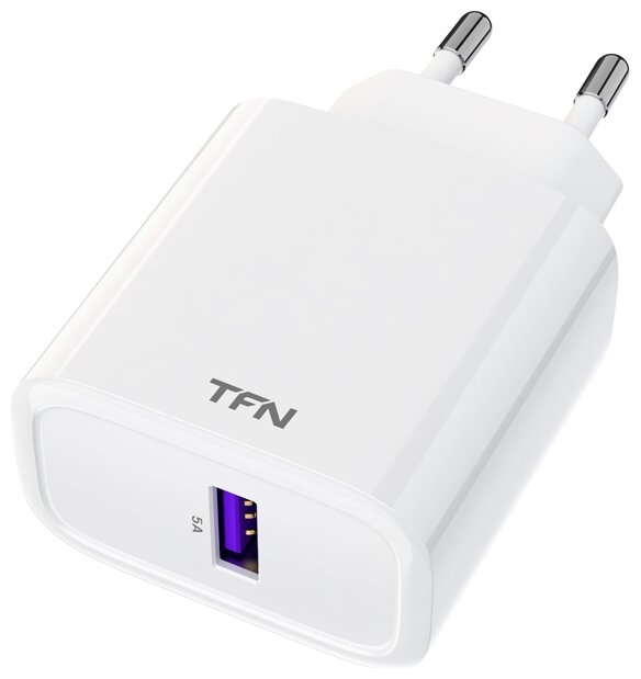 Сетевое зарядное устройство TFN Rapid, USB, 5A, белый - фото №1